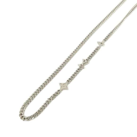 LOUIS VUITTON Silver Monogram Necklace